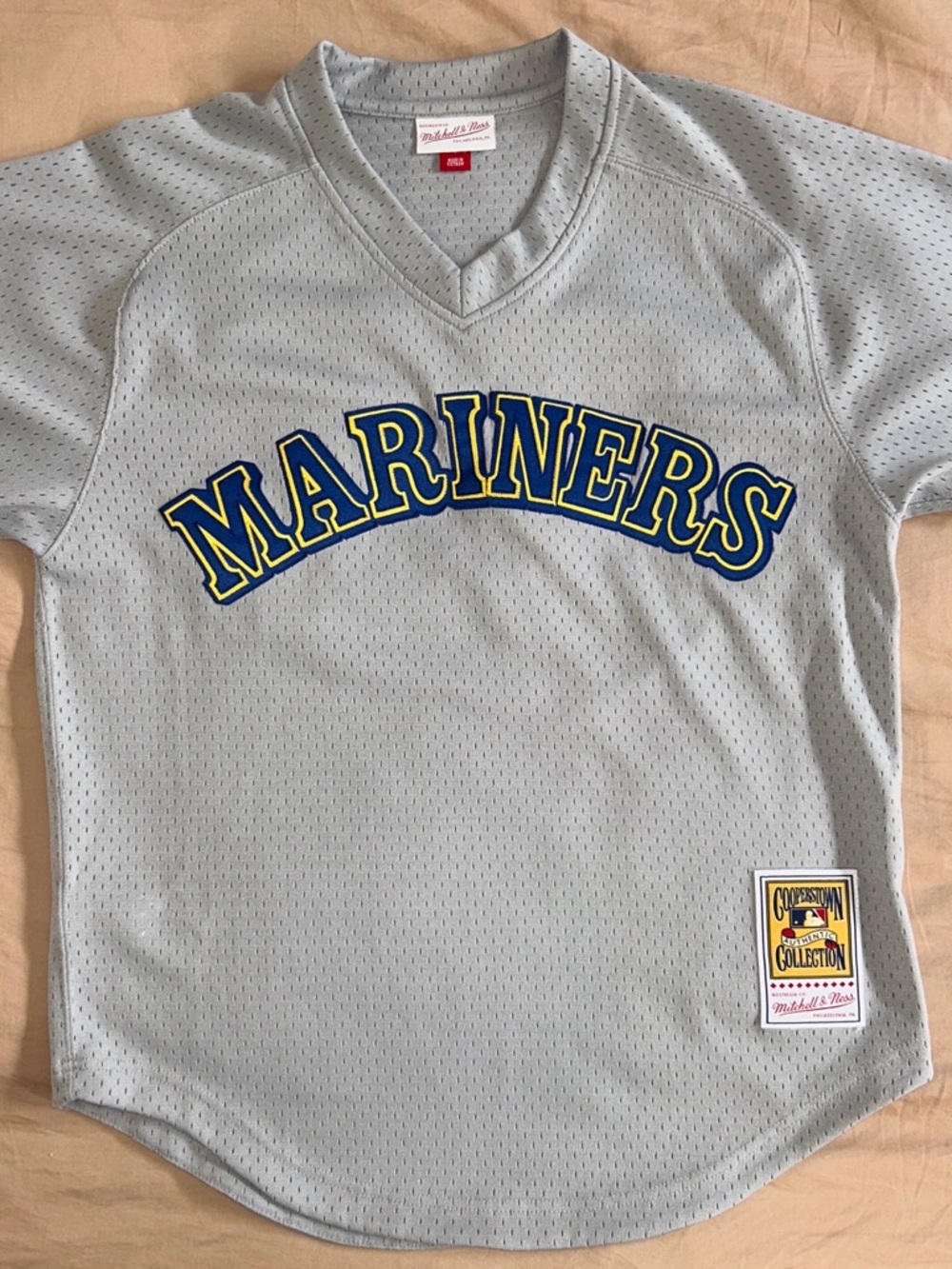 Ken Griffey Jr. Mitchell & Ness Light Gray Mariners Mesh Jersey